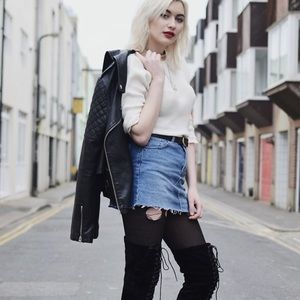 UO denim mini skirt